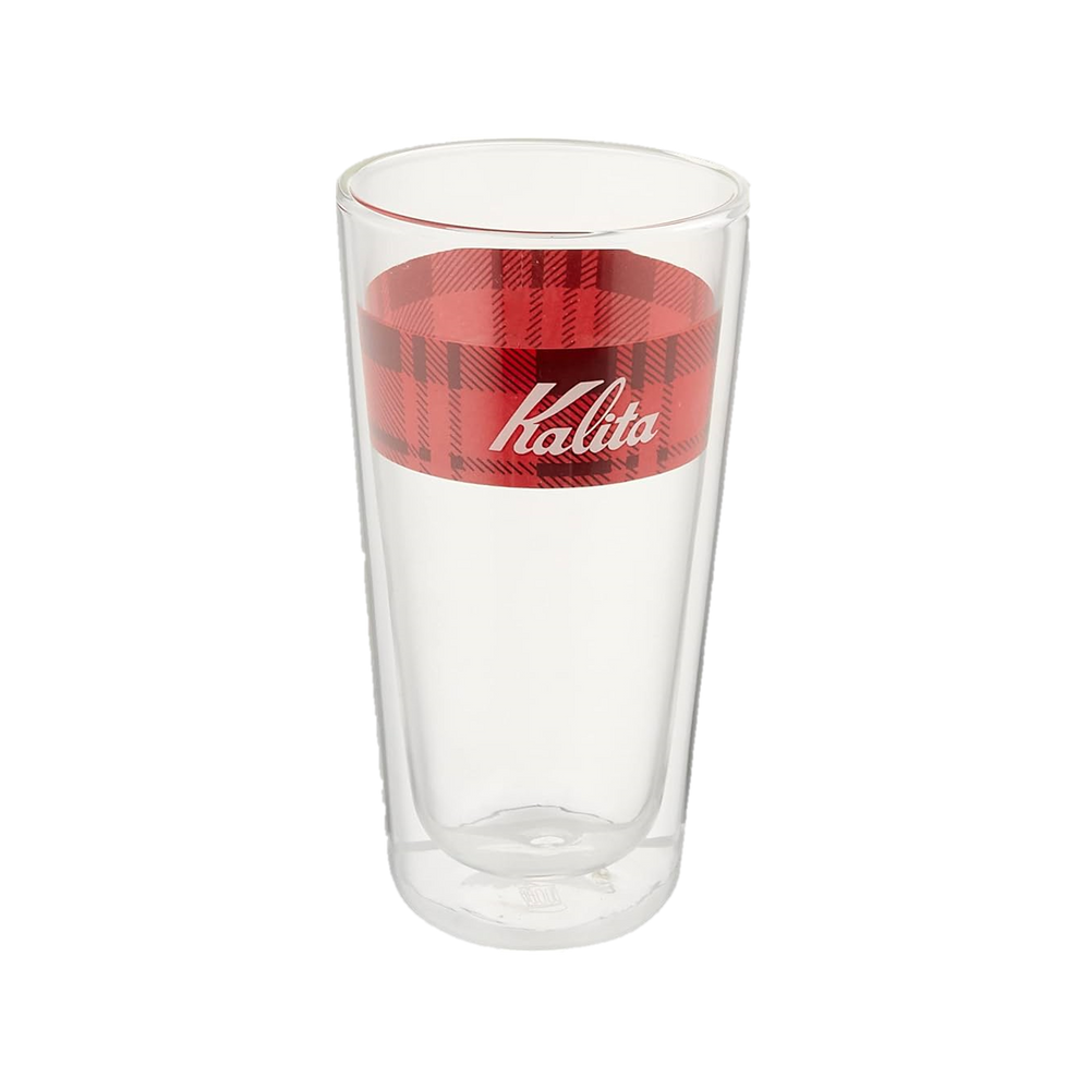 Double Wall Glass Tumbler Checked 400ml