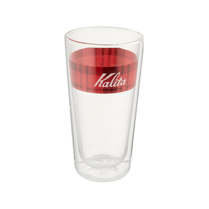 Double Wall Glass Tumbler Checked 400ml